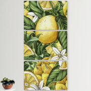 Модульные картины горизонтальные  60 на 40 3шт Lemon Pattern