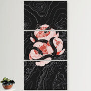 Модульные картины горизонтальные  60 на 40 3шт Snake Rose