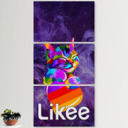 Модульные картины горизонтальные  60 на 40 3шт Likee Cat