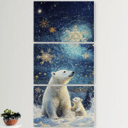 Модульные картины горизонтальные  60 на 40 3шт Північні ведмеді
