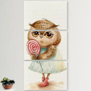 Модульные картины горизонтальные  60 на 40 3шт Совушка