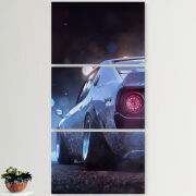 Модульные картины горизонтальные  60 на 40 3шт Silver Car
