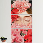 Модульные картины горизонтальные  60 на 40 3шт Girl in Flowers