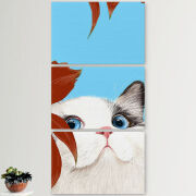 Модульные картины горизонтальные  60 на 40 3шт Wondering Cat