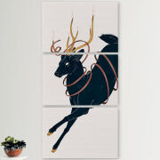 Модульные картины горизонтальные  60 на 40 3шт Black Deer