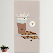 Модульные картины горизонтальные  60 на 40 3шт Love Cookies