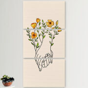 Модульные картины горизонтальные  60 на 40 3шт Flower Hands