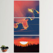 Модульные картины горизонтальные  60 на 40 3шт Twilight