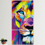 Модульные картины горизонтальные  60 на 40 3шт Frilly Lion