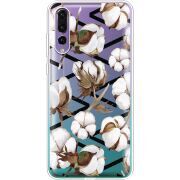 Прозрачный чехол Uprint Huawei P20 Pro Cotton flowers