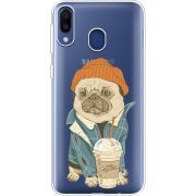 Прозрачный чехол Uprint Samsung M205 Galaxy M20 Dog Coffeeman