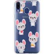 Прозрачный чехол Uprint Samsung M205 Galaxy M20 с 3D-глазками Mouse